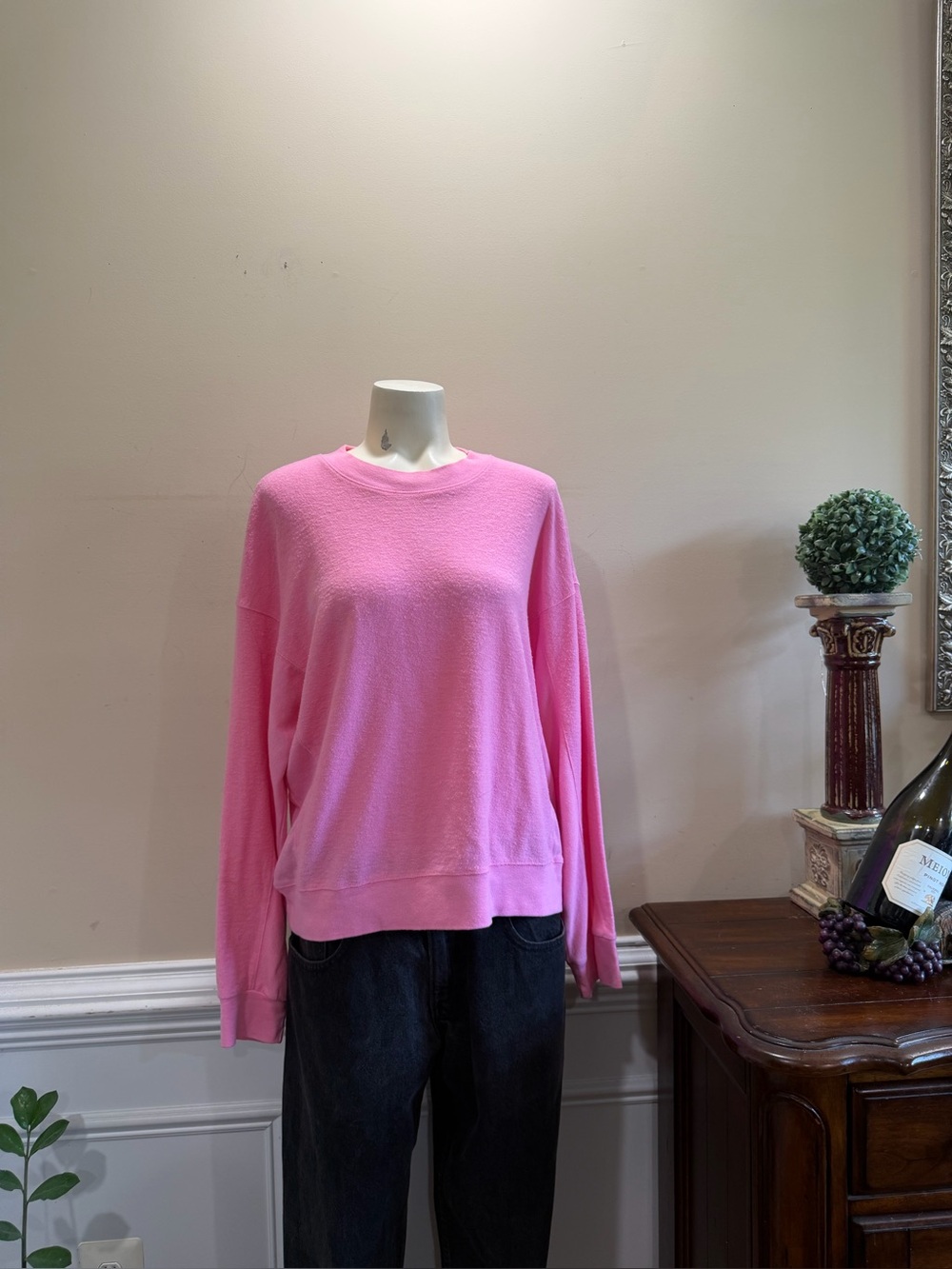 Monrow Pink Crewneck Women's Sweater